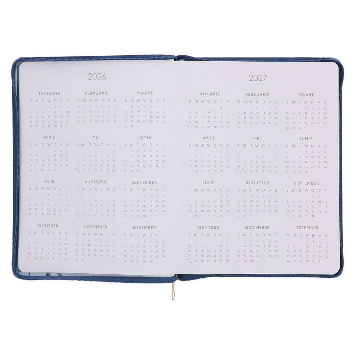 2026 18-Maande Dagbeplanner vir Vroue - Ek Weet Wat Ek vir Julle Beplan - Kunsleer met Rits