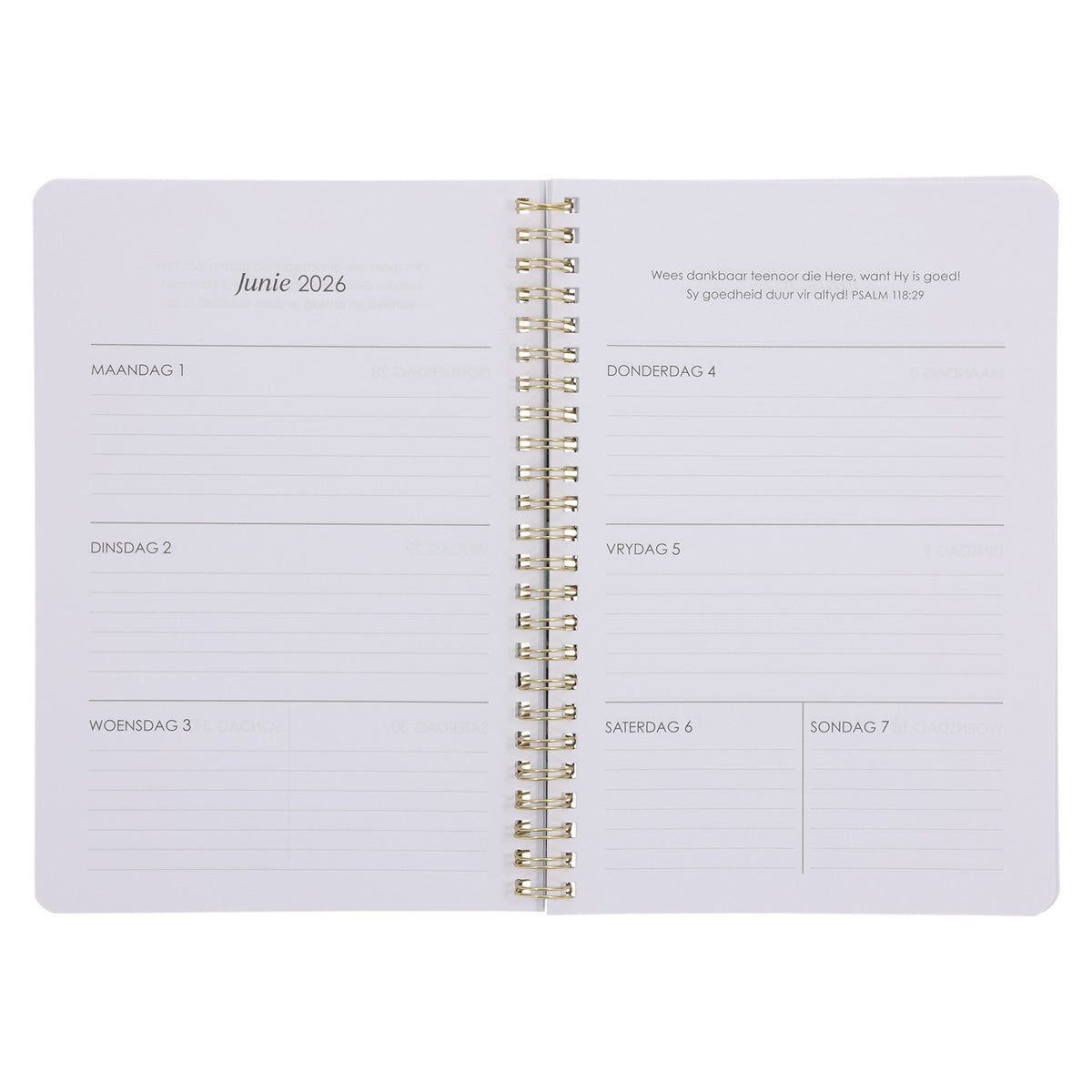 2026 Dagboek - Dagbeplanner - Wees Stil en Weet - Ringbind