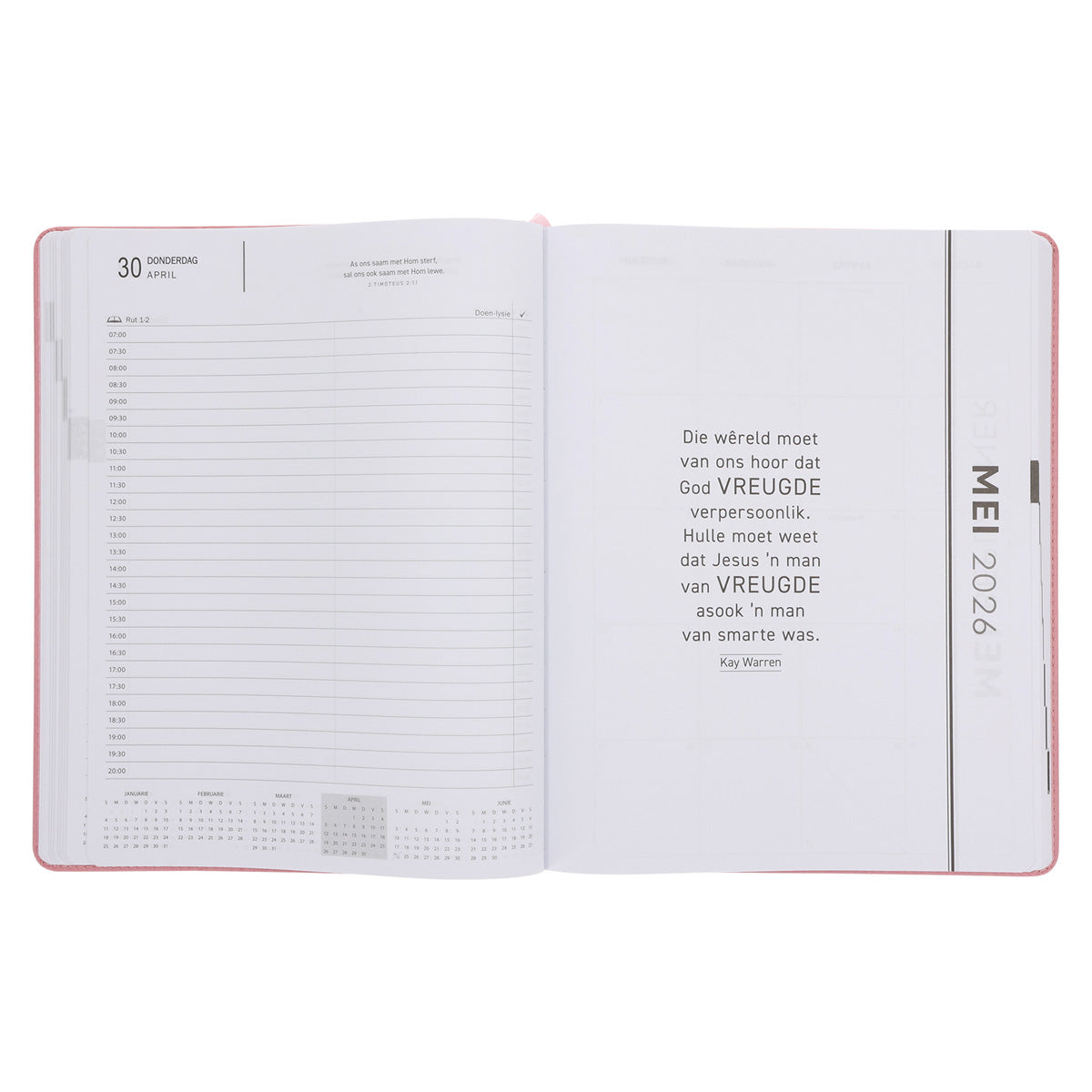 2026 A4 Dagboek - Professionele Jaarbeplanner - God Is Ons Toevlug en Ons Sterkte - Kunsleer