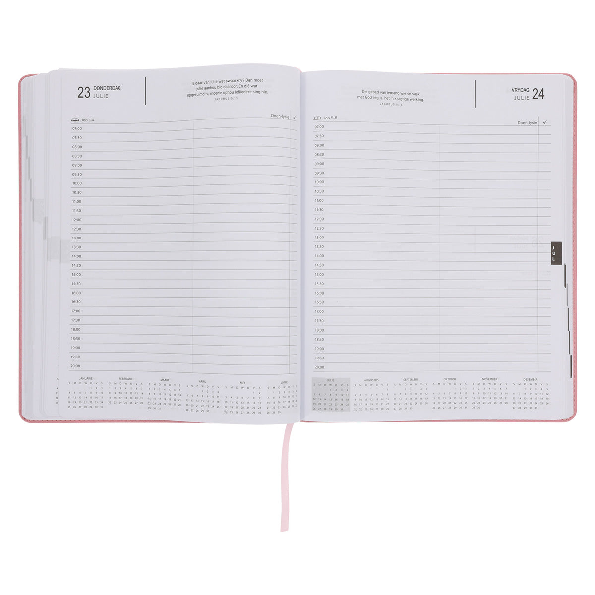 2026 A4 Dagboek - Professionele Jaarbeplanner - God Is Ons Toevlug en Ons Sterkte - Kunsleer