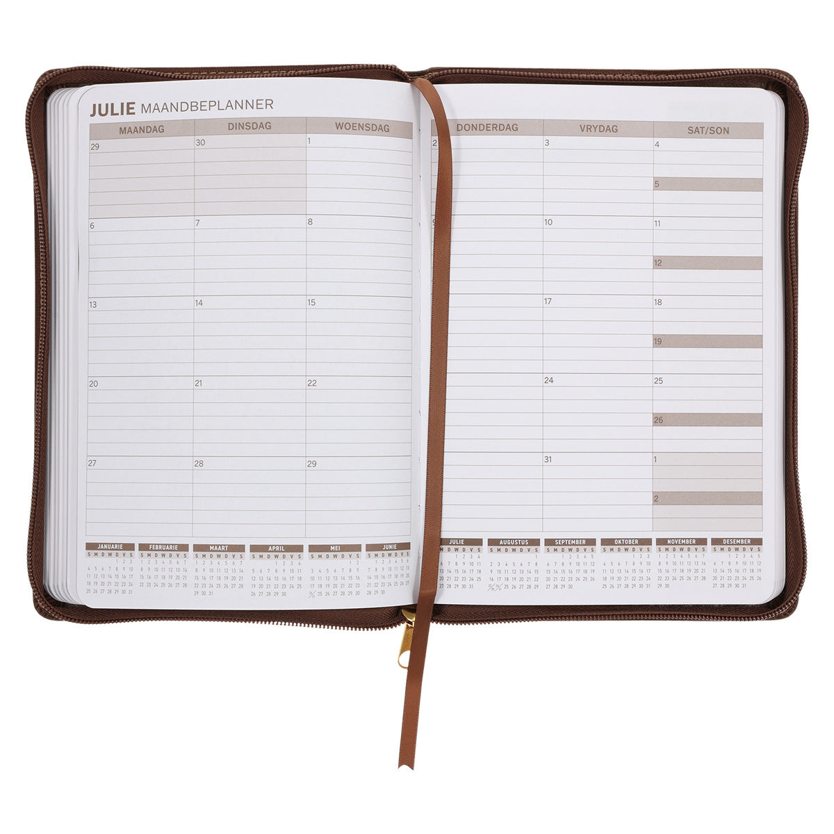 2026 Angus Buchan Dagboek - Dagbeplanner - Staan Vas in Julle Geloof - Kunsleer met Rits