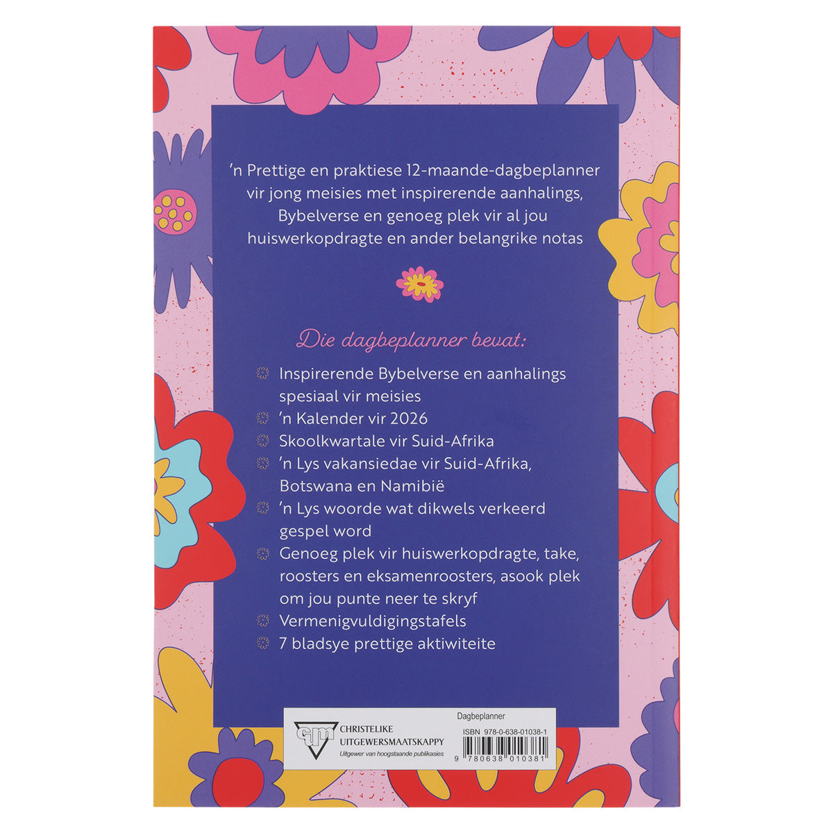 2026 Skooldagboek - Dagbeplanner vir Dogters - Sagteband