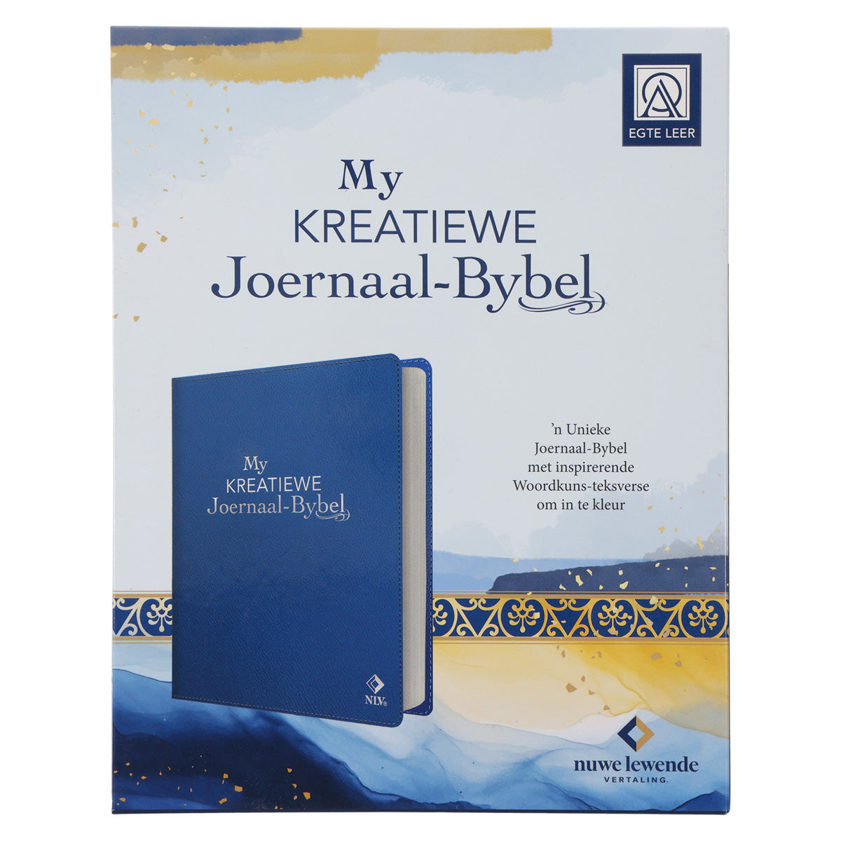 NLV Koningsblou Egte Leer My Kreatiewe Joernaal-Bybel