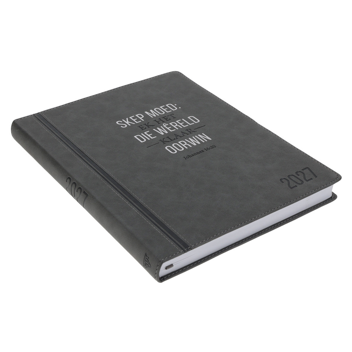 2027 A4 Dagboek - Professionele Jaarbeplanner - Skep Moed - Kunsleer