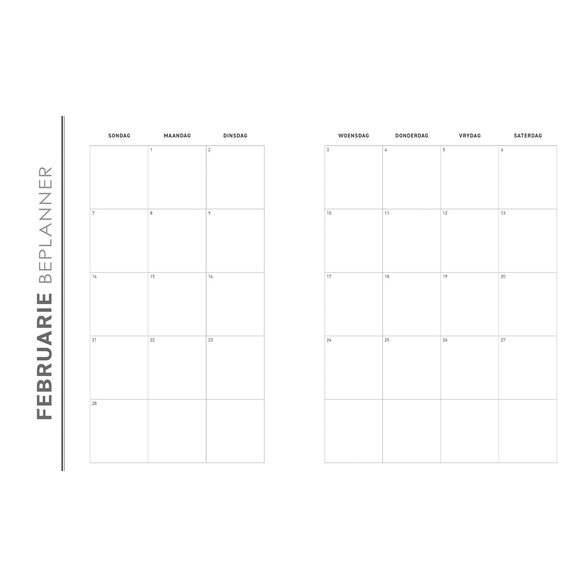 2027 A4 Dagboek - Professionele Jaarbeplanner - Skep Moed - Kunsleer