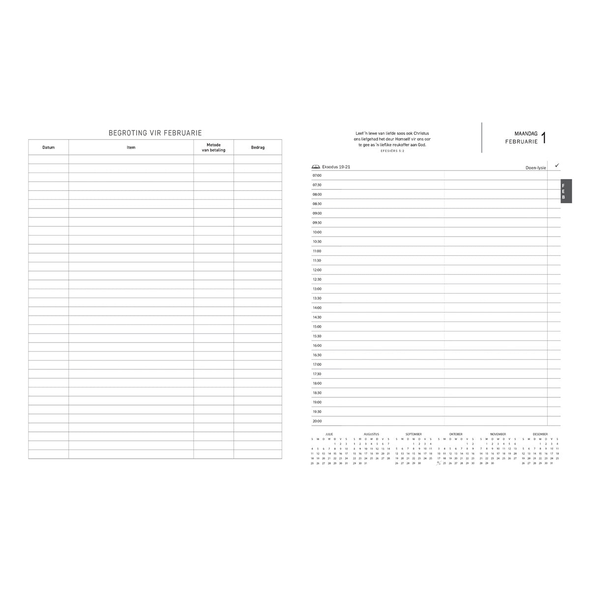 2027 A4 Dagboek - Professionele Jaarbeplanner - Skep Moed - Kunsleer