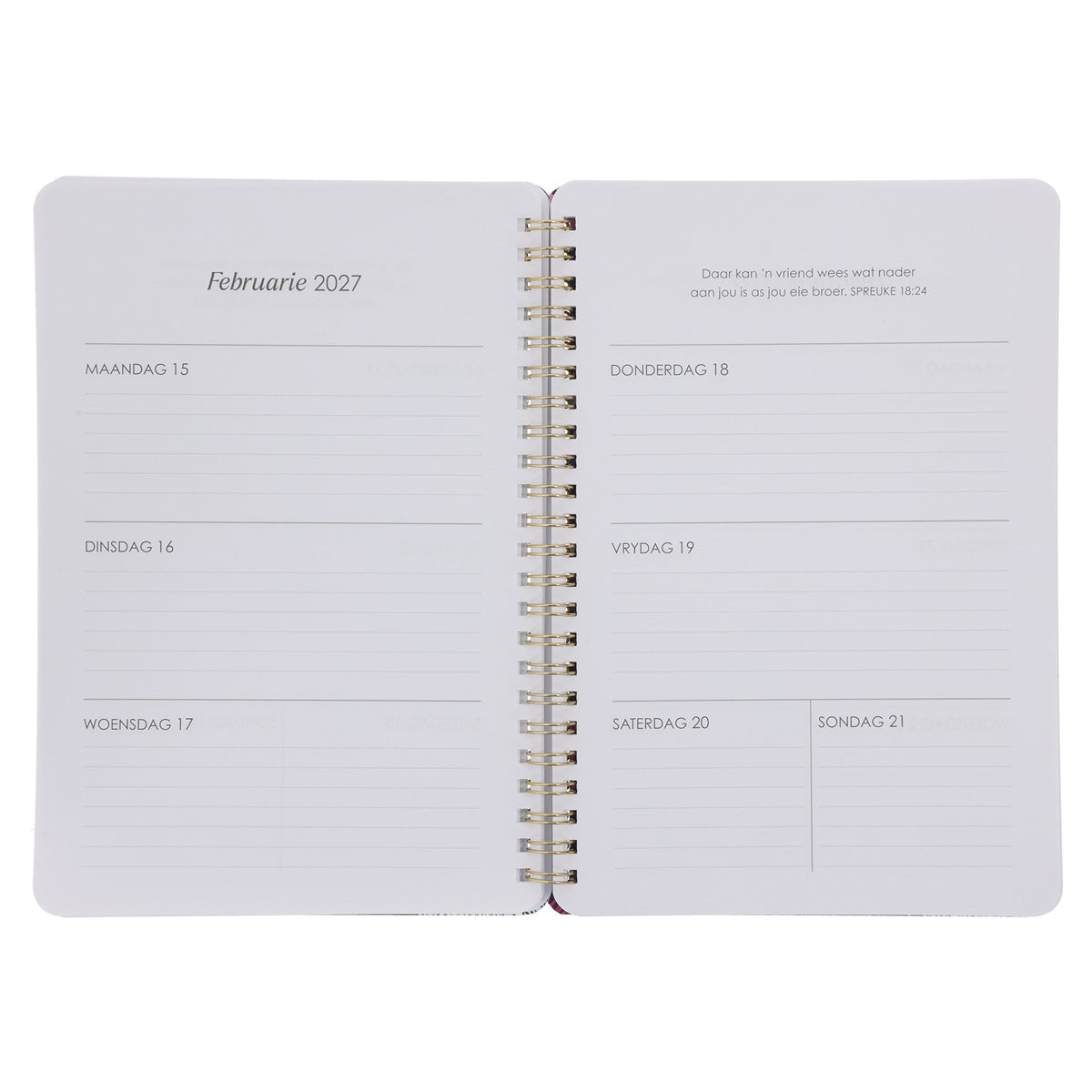 2027 Dagboek - Dagbeplanner - Sy Liefde Het Geen Einde Nie - Ringbind