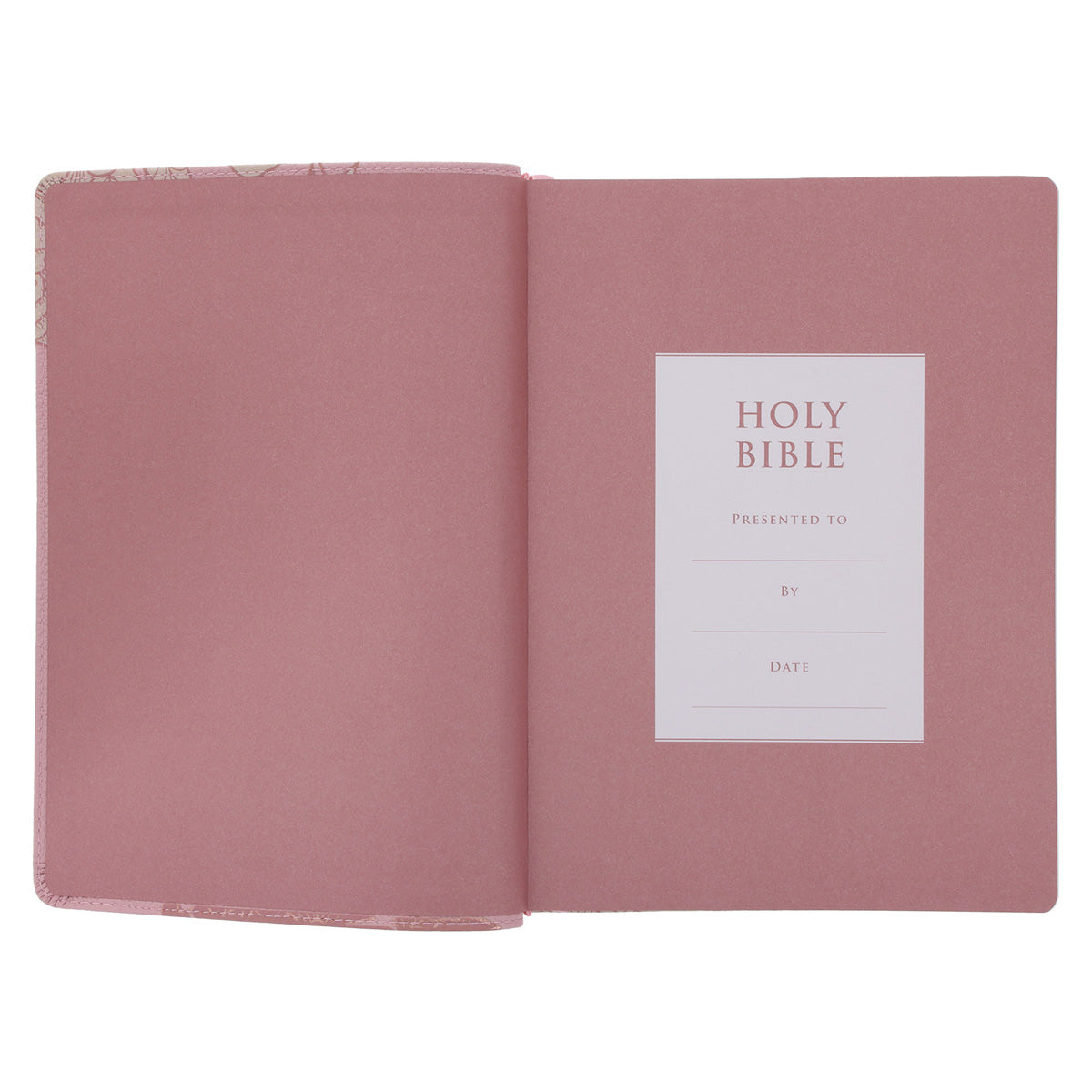 NLT Pink Peonies Genuine Leather Bible Large Print