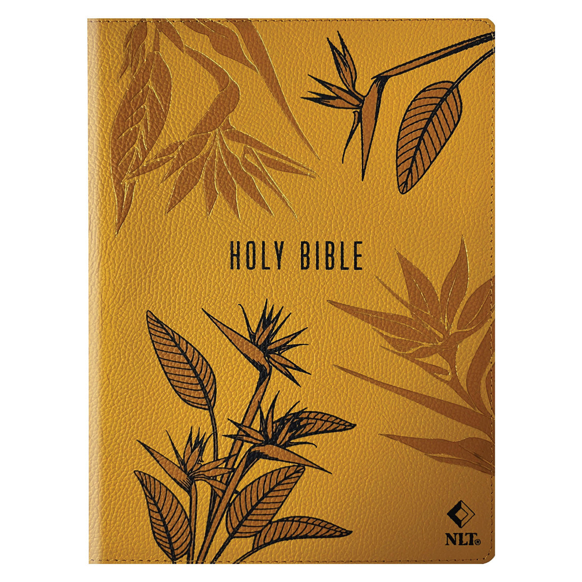 NLT Mustard Bird of Paradise Genuine Leather Bible Large Print