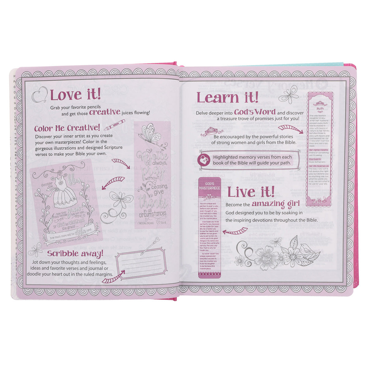 ESV Pink Color-Changing Hardcover My Creative Bible for Girls