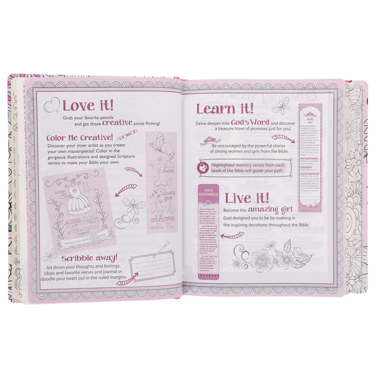 ESV Pink Coloring Hardcover My Creative Bible for Girls