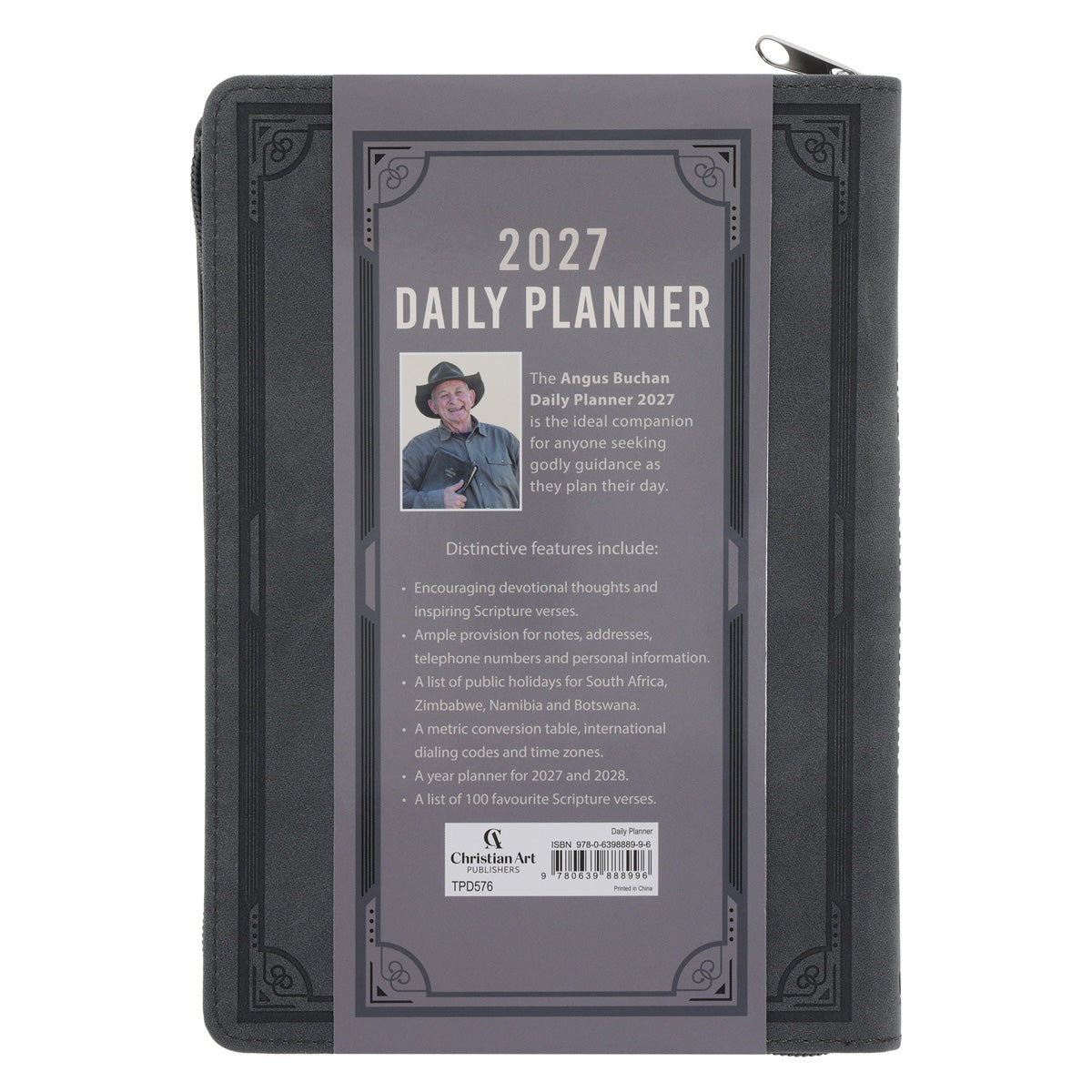 2027 Angus Buchan Diary - Daily Planner - Walk by Faith - Faux Leather with Zip