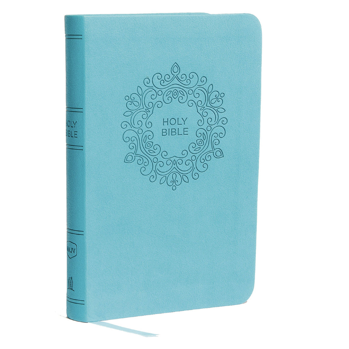NKJV Blue Faux Leather Value Thinline Compact Bible Red Letter Comfort Print