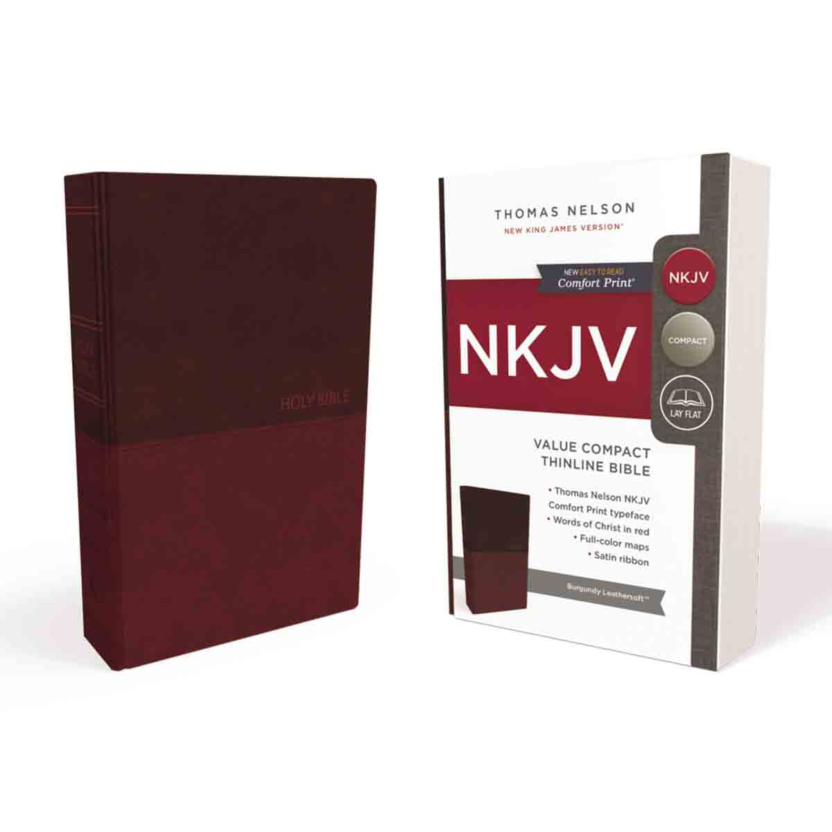 NKJV Value Thinline Compact Red Letter Burgundy (Comfort Print)(Imitation Leather)