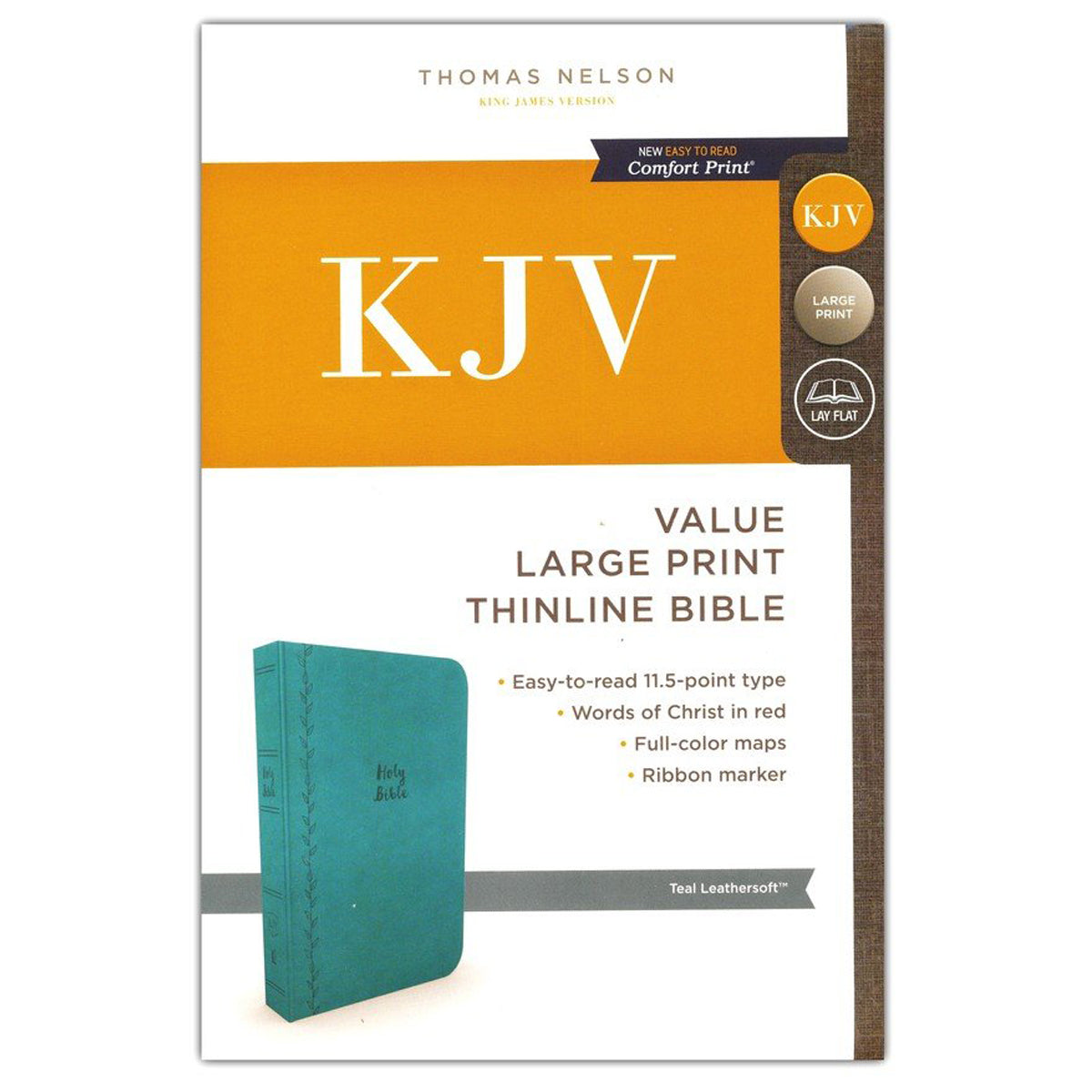 KJV Value Thinline Bible Large Print Leathersoft Blue Red Letter (Comfort Print)(Flexcover)