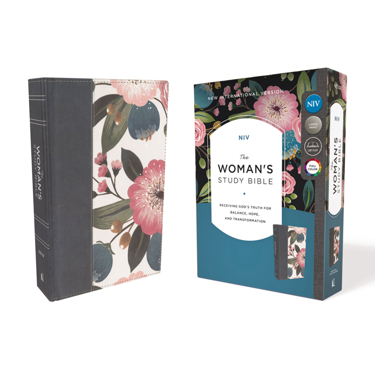 NIV The Womans Study Bible Blue Floral Full-Color Cloth Over Board (Hardcover)