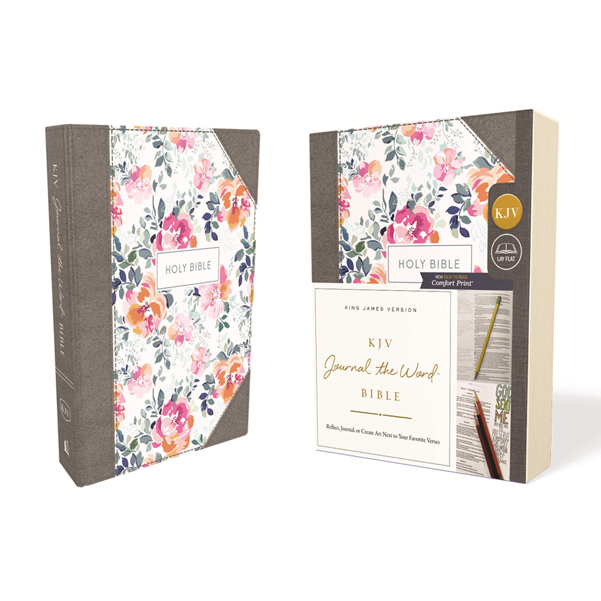 KJV Journal: The Word Bib Red Letter Cloth Pink Flora (Comfort Print)(Hardcover)