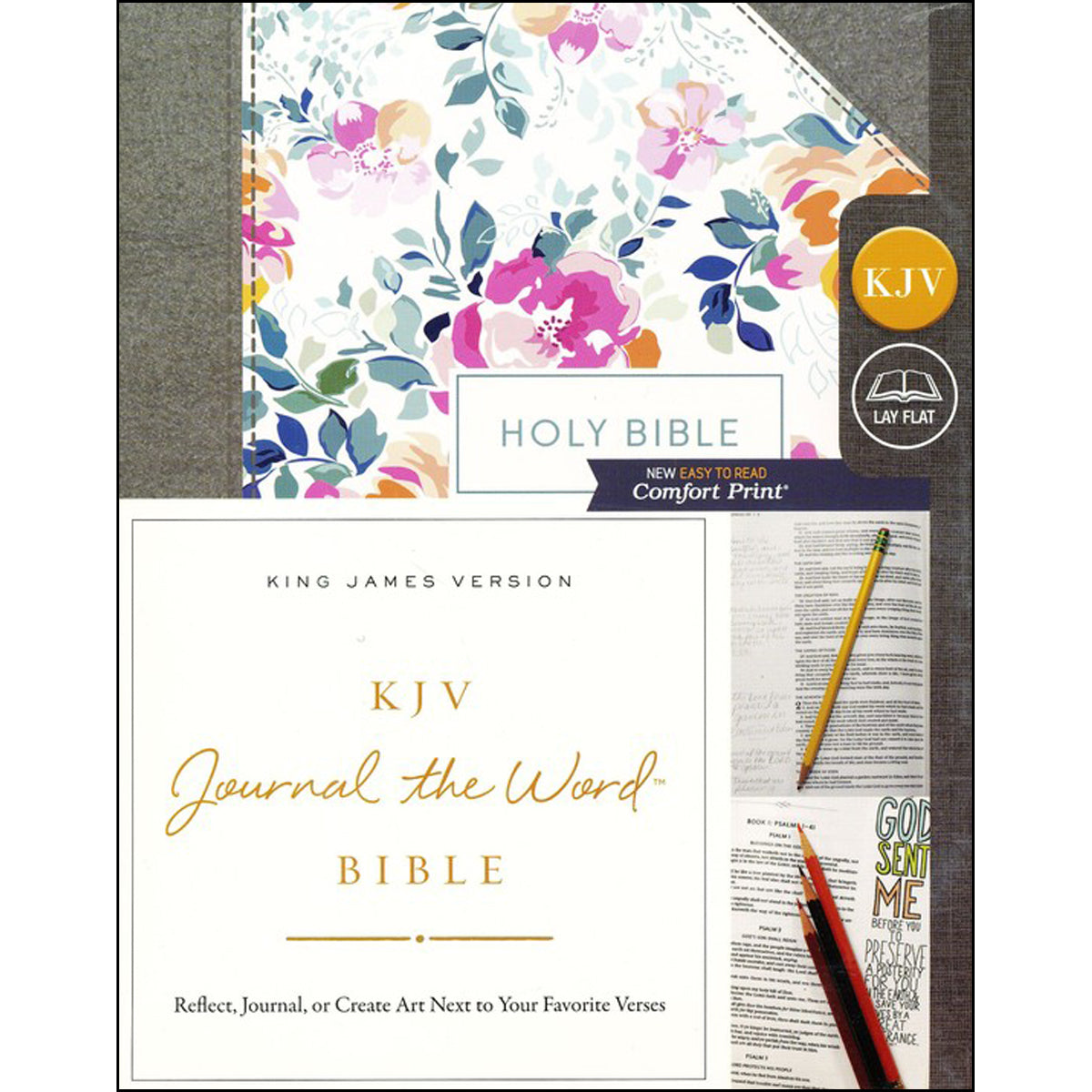 KJV Journal: The Word Bib Red Letter Cloth Pink Flora (Comfort Print)(Hardcover)
