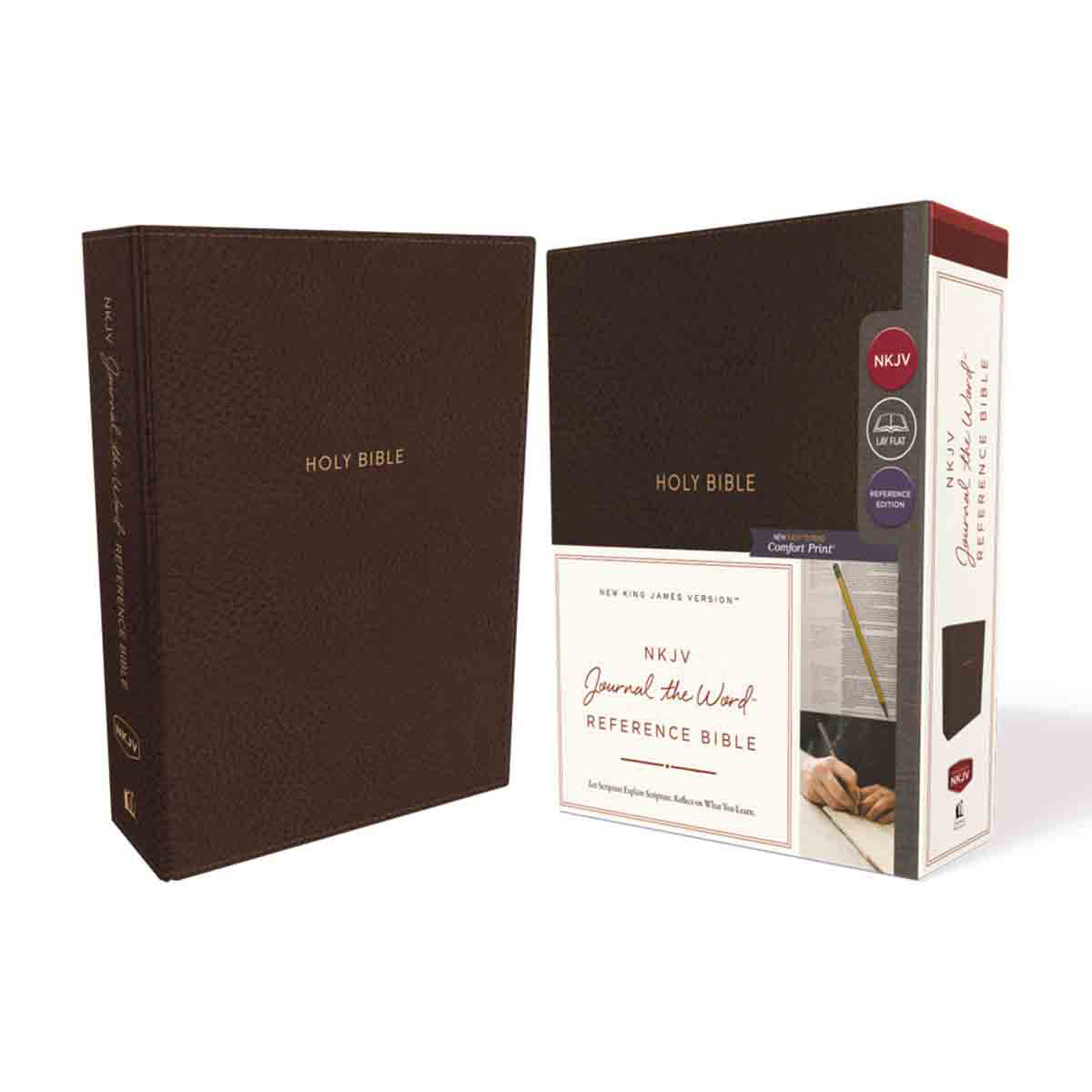 NKJV Journal The Word Reference Bible Red Letter Ed Brown (Imitation Leather)