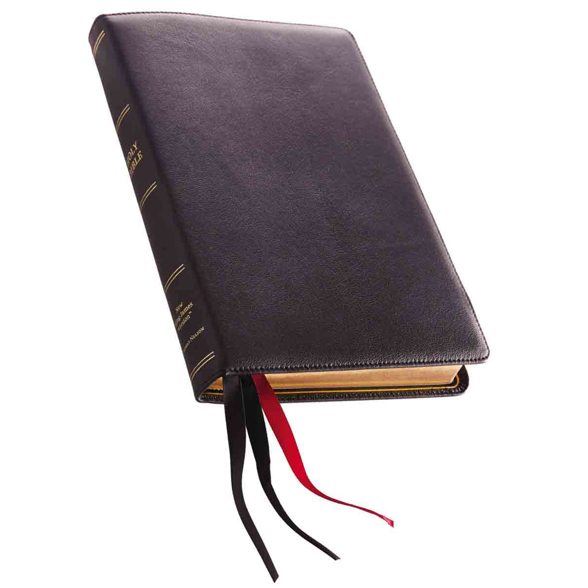NKJV Thinline Reference Bible Sterling Ed Large Print Black (Genuine Leather)
