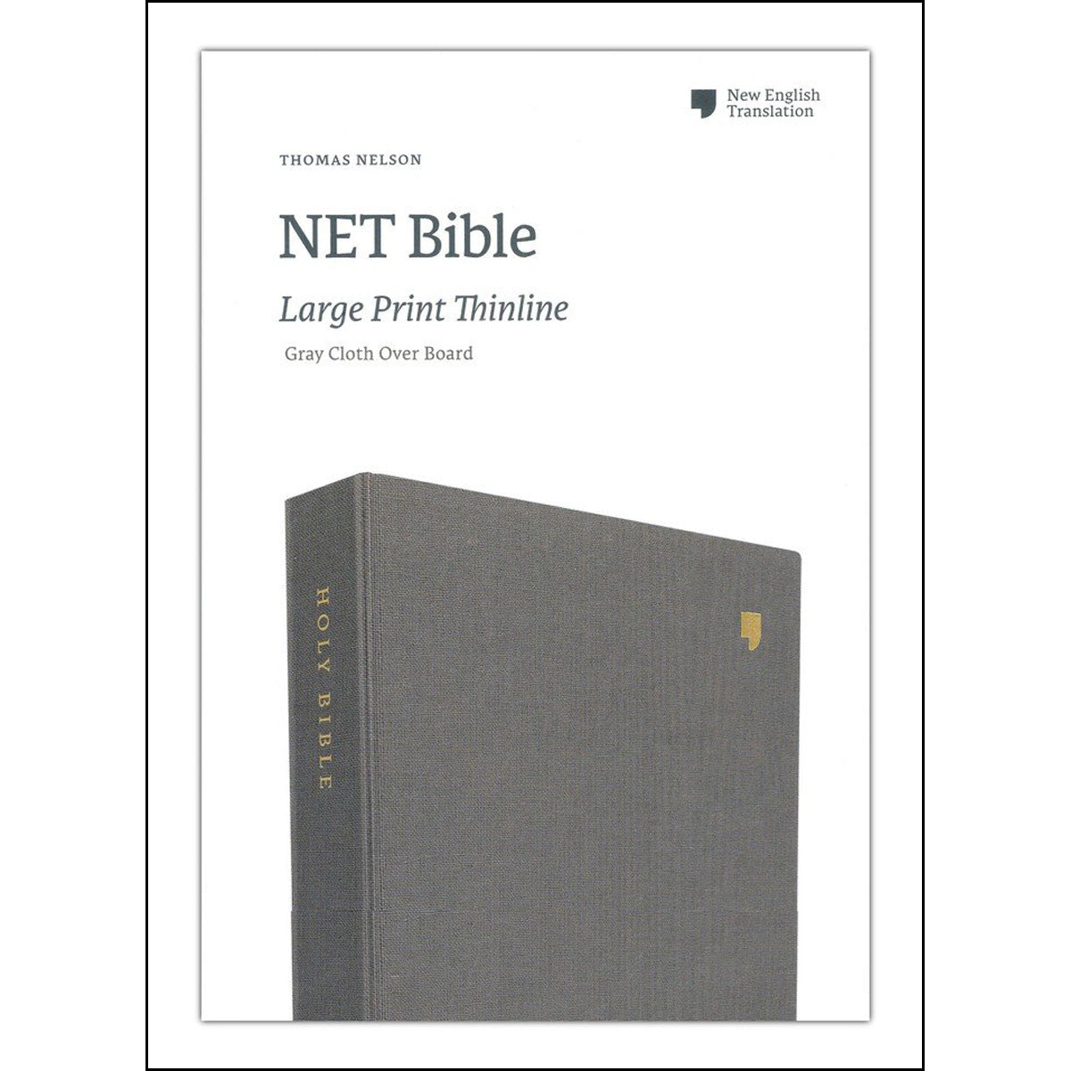 NET Bible Thinline Large Print Cloth Over Board Gray (Comfort Print)(Hardcover)