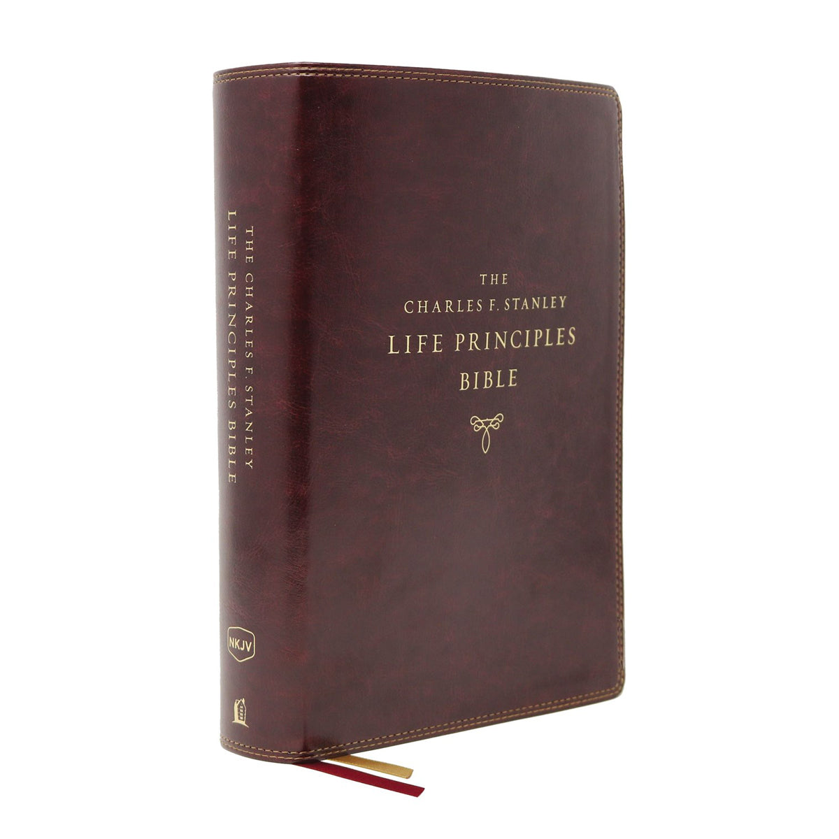 NKJV Charles F Stanley 2nd Edition Index Burgundy (Comfort Print)(Imitation Leather)