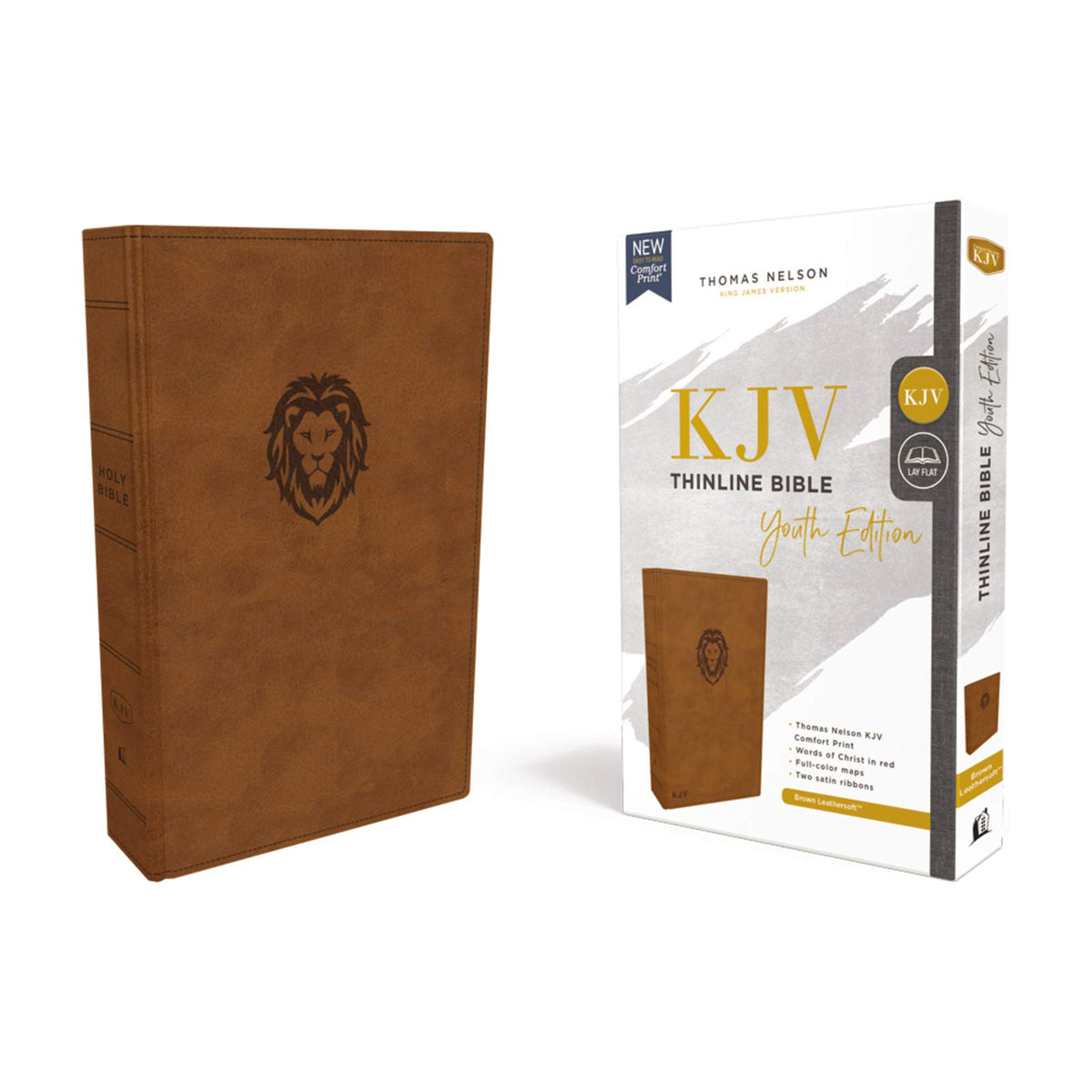 KJV Thinline Bible Youth Edition Red Letter Brown (Comfort Print)(Imitation Leather)