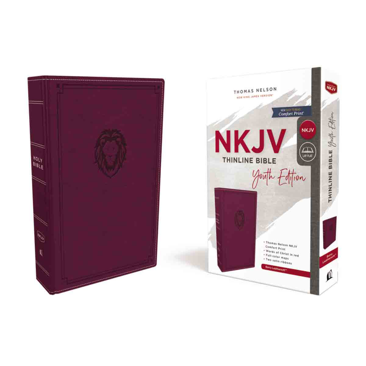NKJV Purple Imitation Leather Thinline Youth Edition Bible Comfort Print