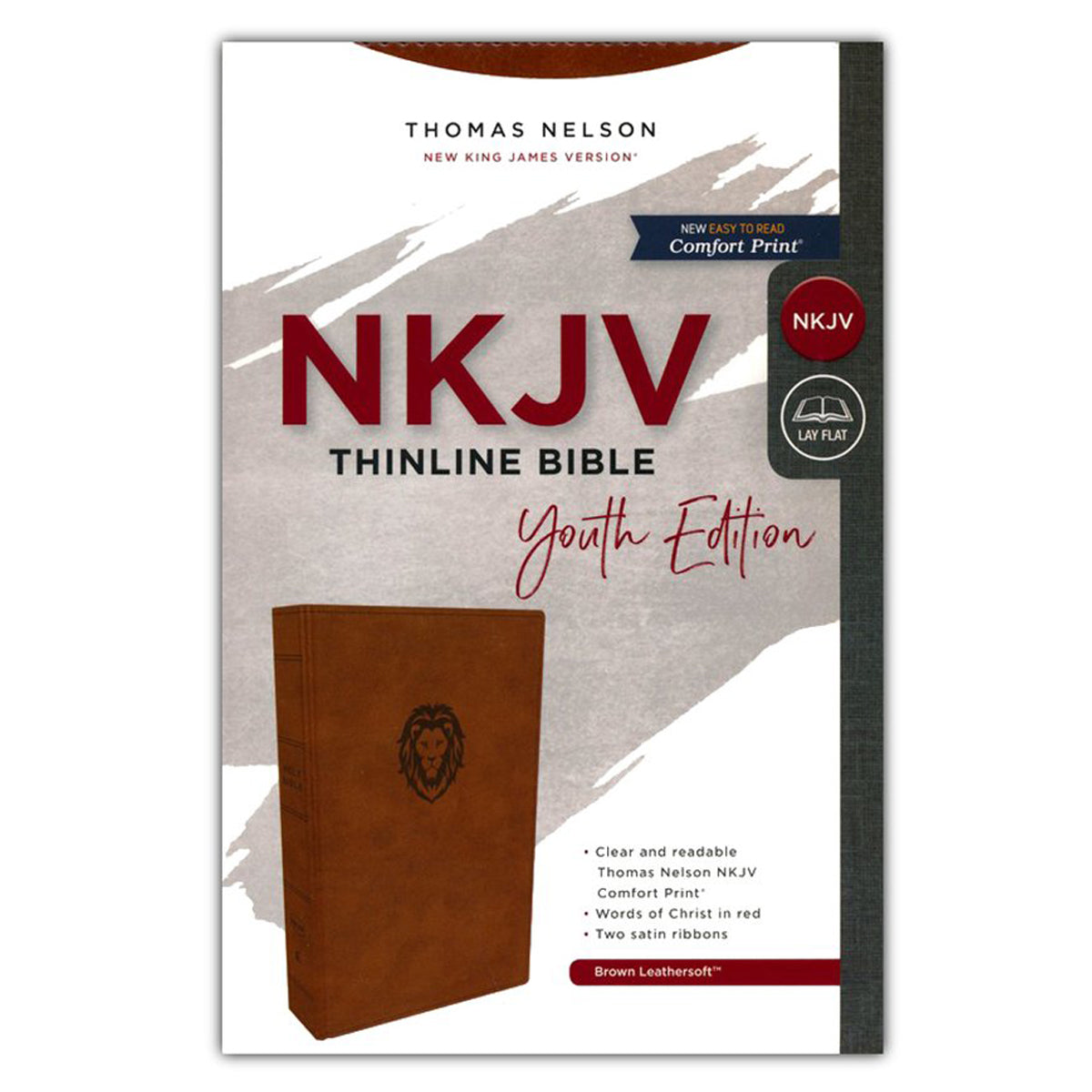 NKJV Thinline Bible Youth Red Letter Brown (Comfort Print)(Imitation Leather)
