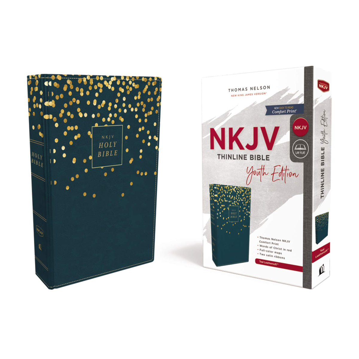 NKJV Thinline Bible Youth Red Letter Blue (Comfort Print)(Imitation Leather)