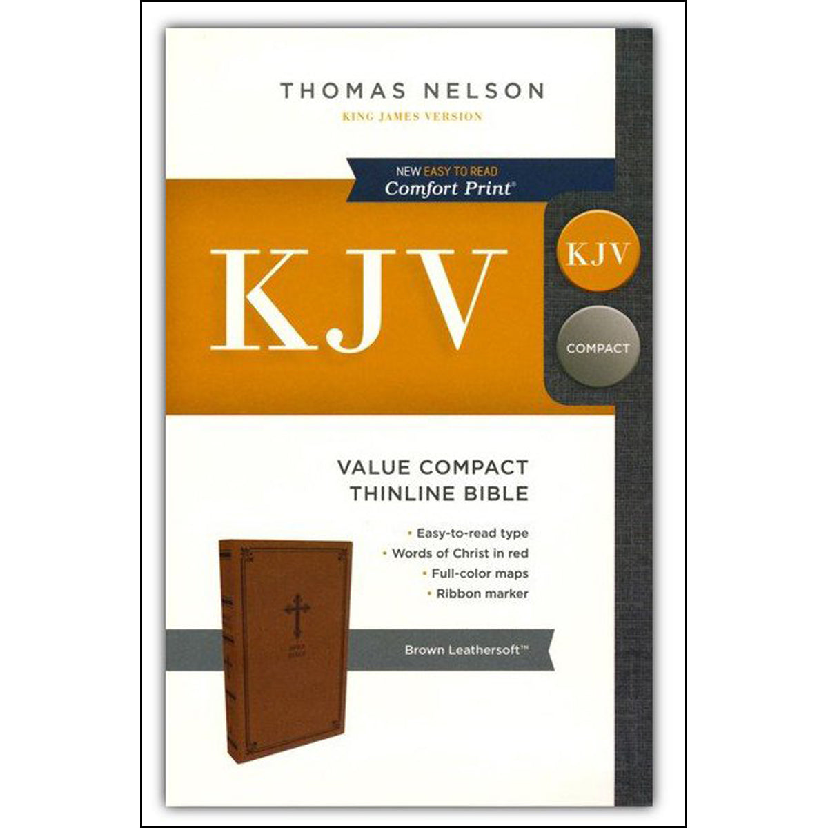KJV Value Thinline Compact Red Letter Brown (Comfort Print)(Imitation Leather)