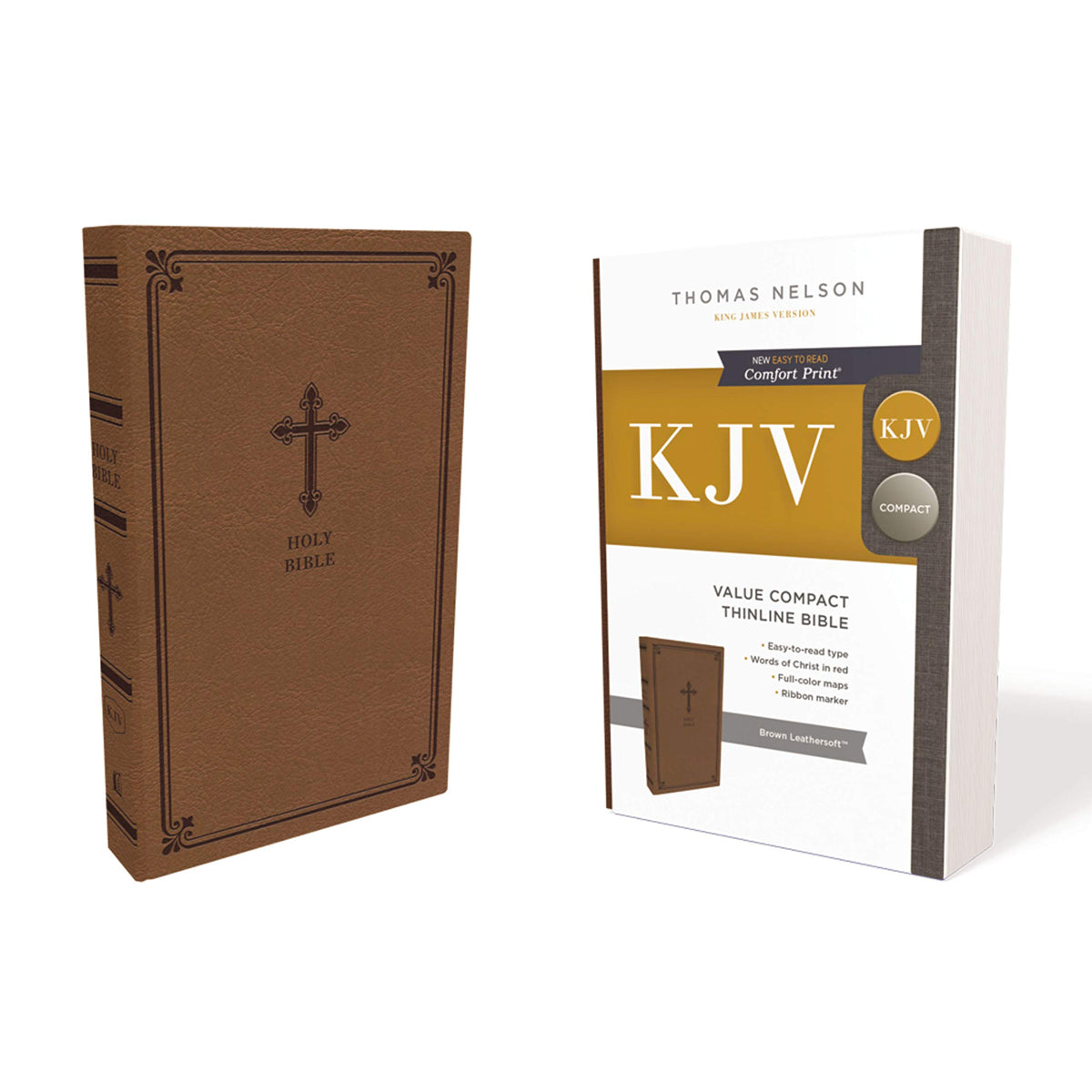 KJV Value Thinline Compact Red Letter Brown (Comfort Print)(Imitation Leather)