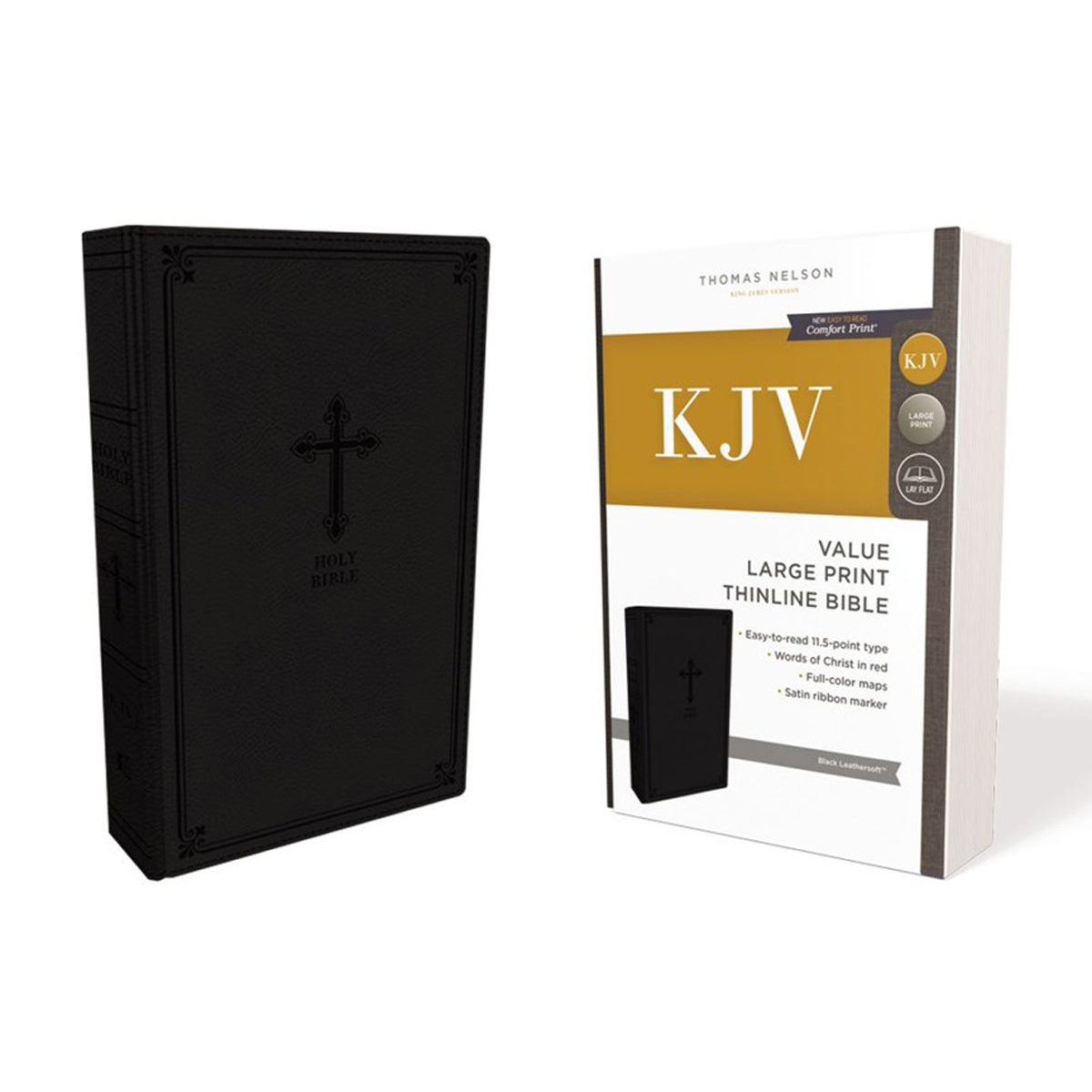 KJV Value Thinline Bible Red Letter LP Black (Comfort Print)(Imitation Leather)