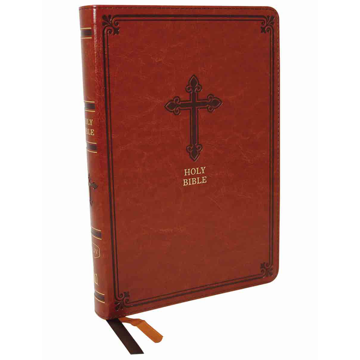 KJV Thinline Bible Red Letter Edition Large Print Brown (Comfort Print)(Imitation Leather)