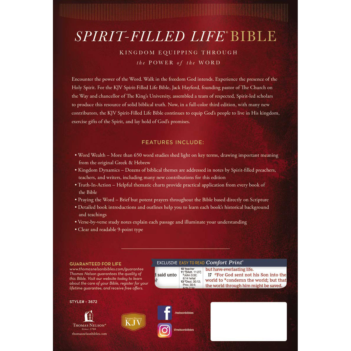 KJV Spirit-Filled Life Bible Third Edition Red Letter (Comfort Print)(Hardcover)