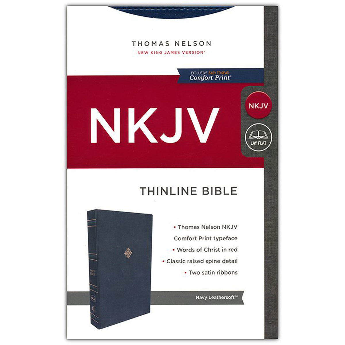 NKJV Thinline Bible Red Letter Edition Navy (Comfort Print)(Imitation Leather)
