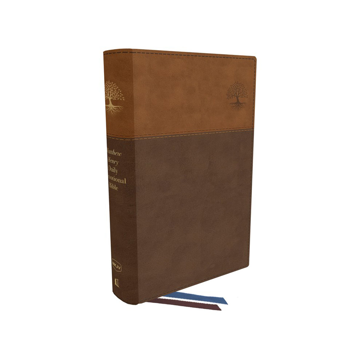 NKJV Matthew Henry Daily Dev Bible Red Letter Brn (Comfort Print)(IM)