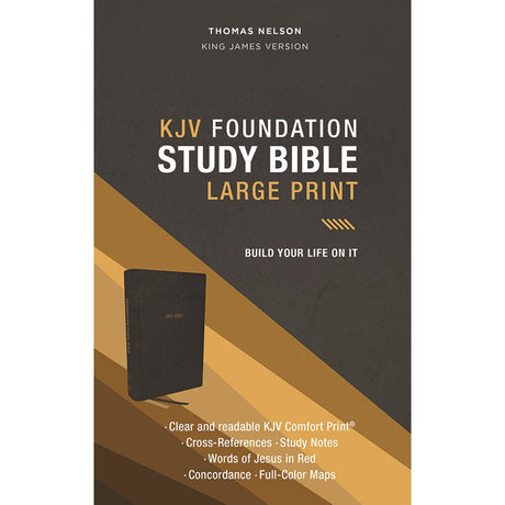KJV Foundation Study Bible Large Print Red Letter Indexed Black (Comfort Print)(Imitation Leather)