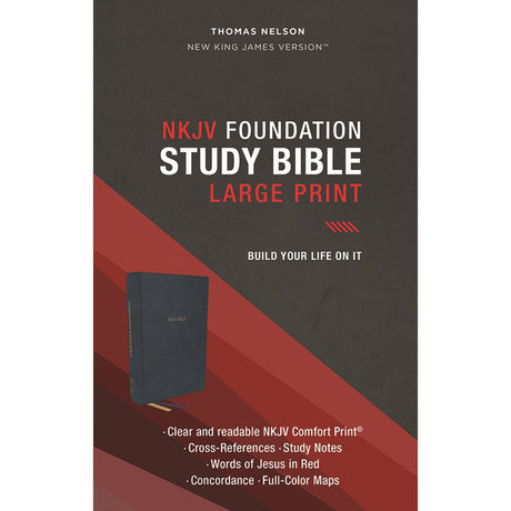 NKJV Foundation Study Bible Large Print Red Letter Indexed Blue (Comfort Print)(Imitation Leather)