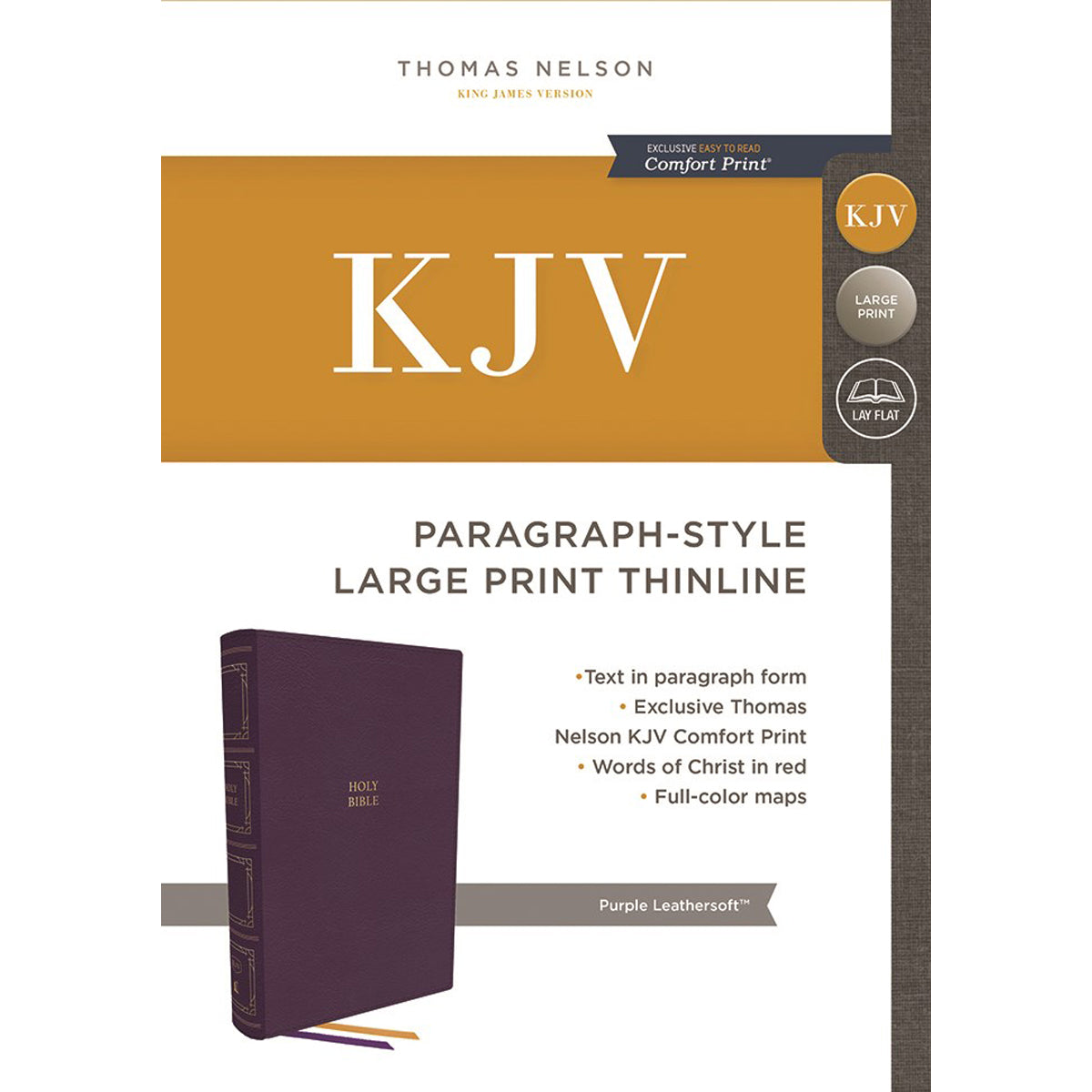 KJV Thinline Paragraph-Style Bib Red Letter Purple (Comfort Print)(IM)