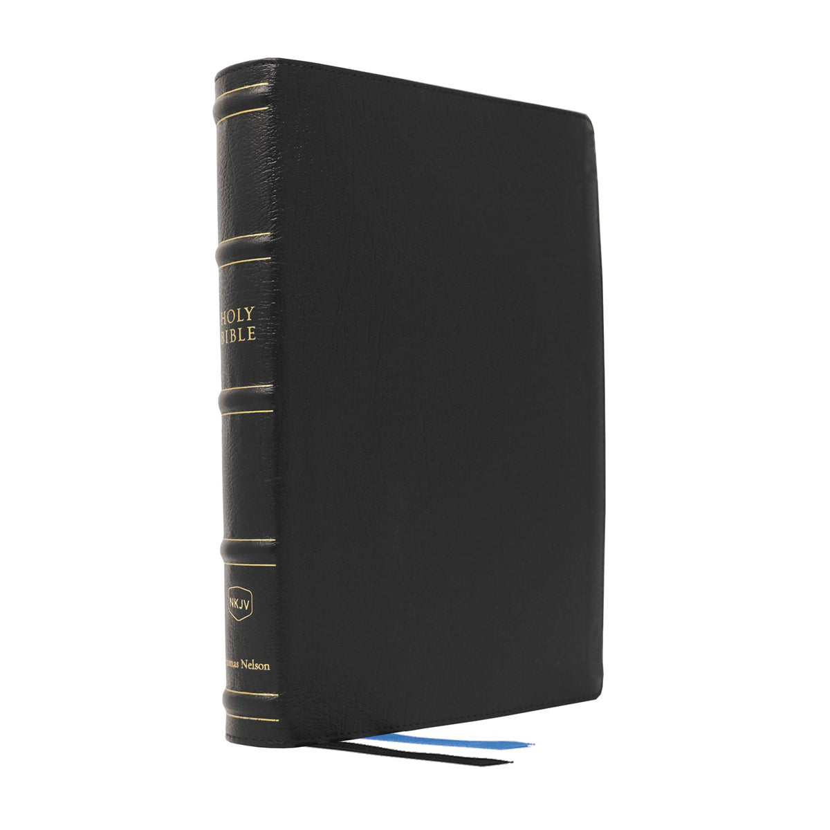 NKJV Thinline Ref Bible Black Comfort Print Maclaren Series (Genuine Leather)