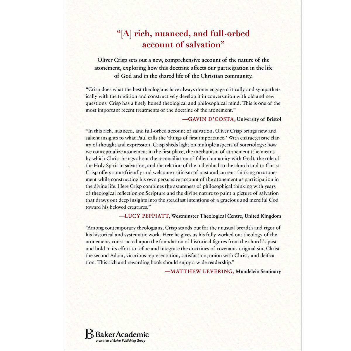 Participation And Atonement: An Analytic And Constructive Account (Hardcover)