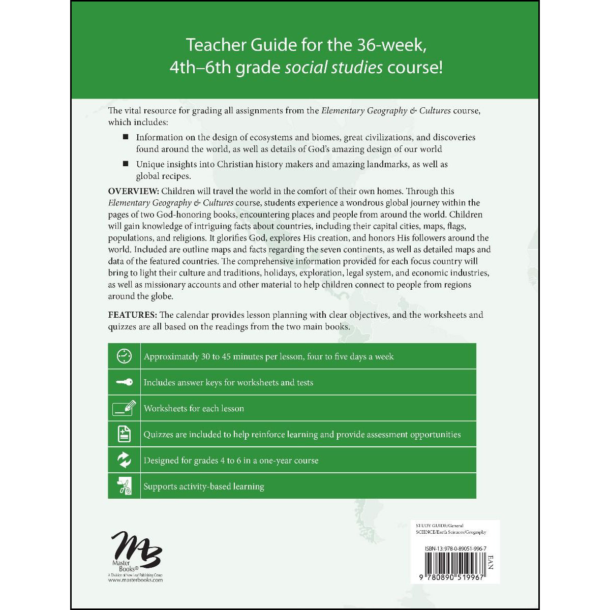 Elementary Geography And Cultures Teacher Guide (Paperback)