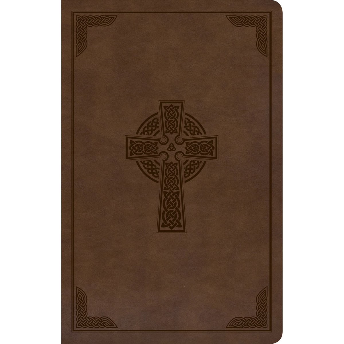 CSB Personal Size Reference Bible Large Print Celtic Cross Indexed Brown (Imitation Leather)