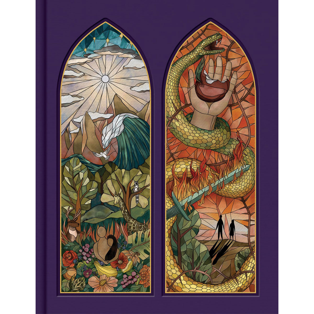 CSB Notetaking Bible Stained Glass Edition Amethyst Cloth Over Board (Hardcover)