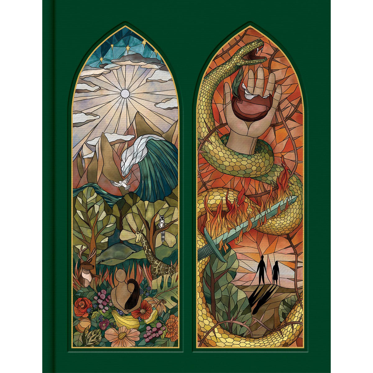 CSB Notetaking Bible Stained Glass Edition Emerald Cloth Over Board (Hardcover)