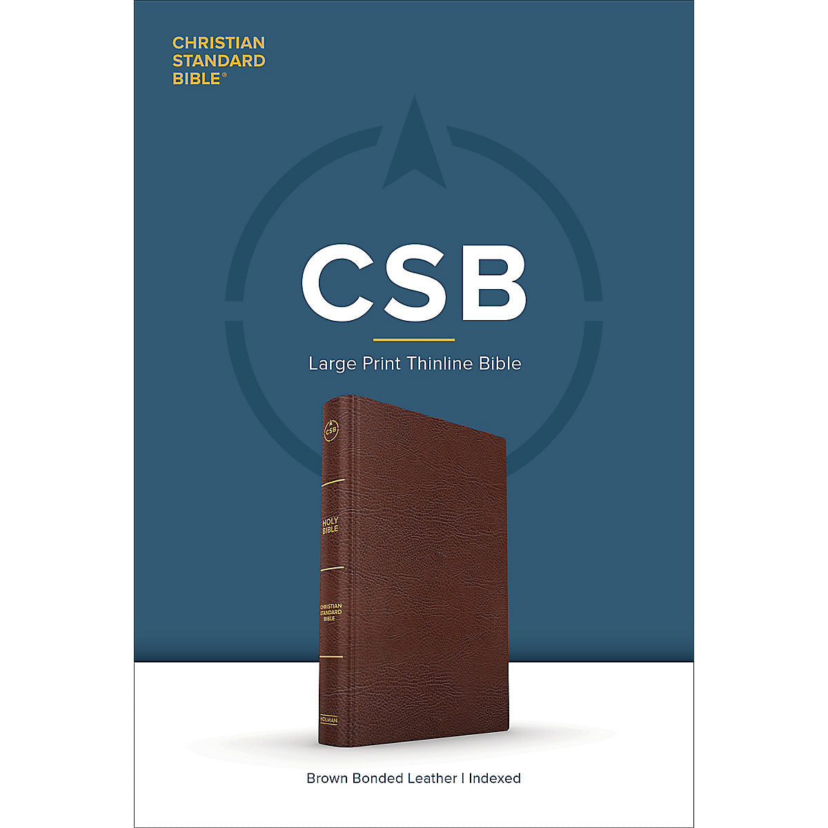 CSB Thinline Bible Large Print Indexed Brown (Imitation Leather)