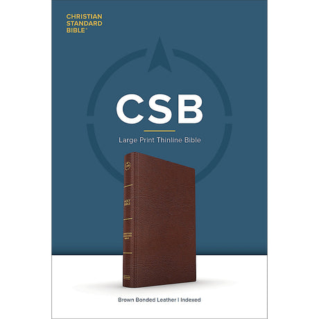 CSB Thinline Bible Large Print Indexed Brown (Imitation Leather)