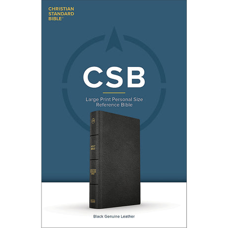 CSB Personal Size Reference Bible Large Print Black (Genuine Leather)