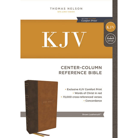 KJV Center-Column Reference Bible Red Letter Brown (Imitation Leather)